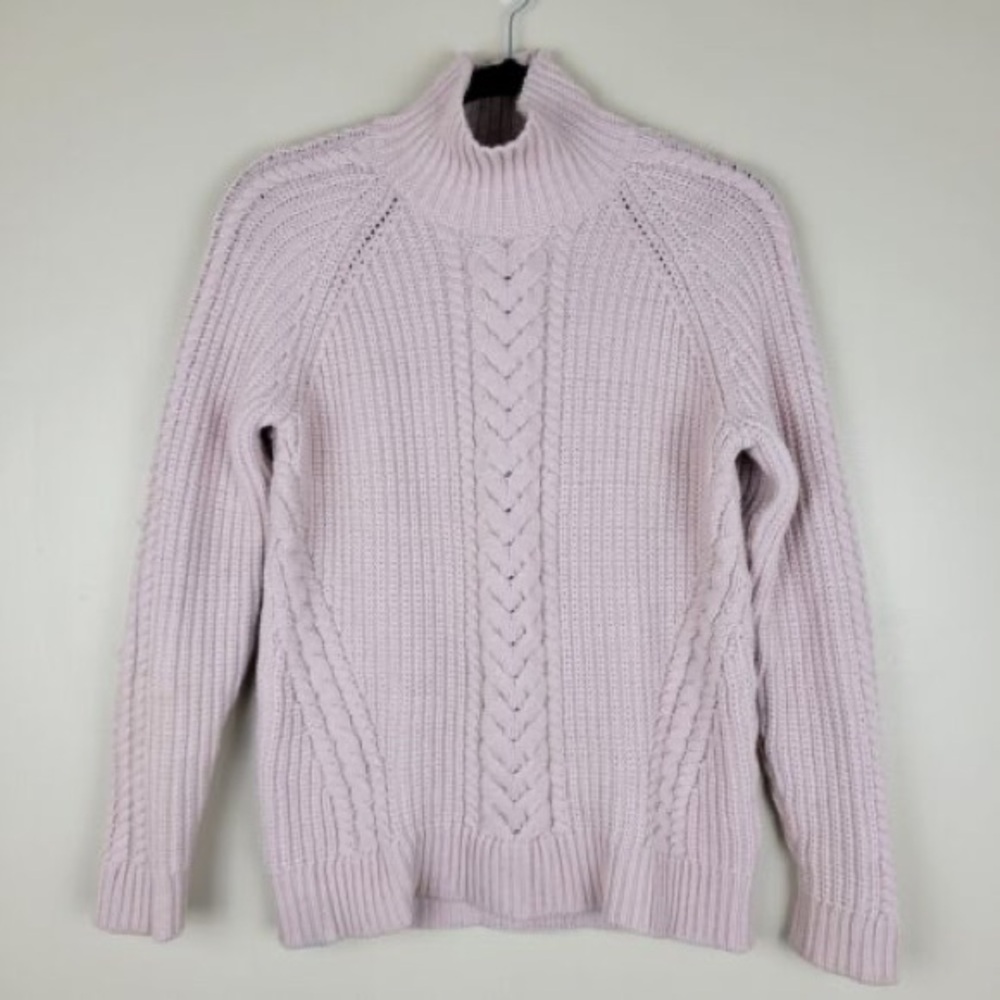 Lululemon Light Purple Cableknit Knit Mock Neck Sweater